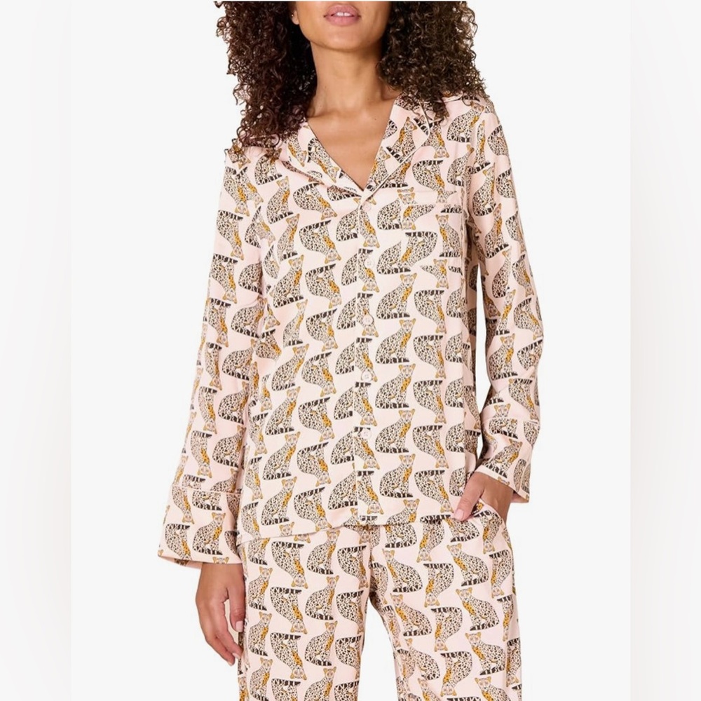 Women's Regular-Fit Long-Sleeve Satin Sleep Shirt XL B20
